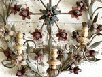 A Huge Pair of Antique Italian Polychrome Floral Sconce Candelabras