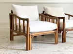 A Pair of 1960's French Bamboo Armchairs