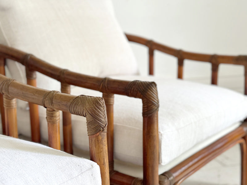 A Pair of 1960's French Bamboo Armchairs