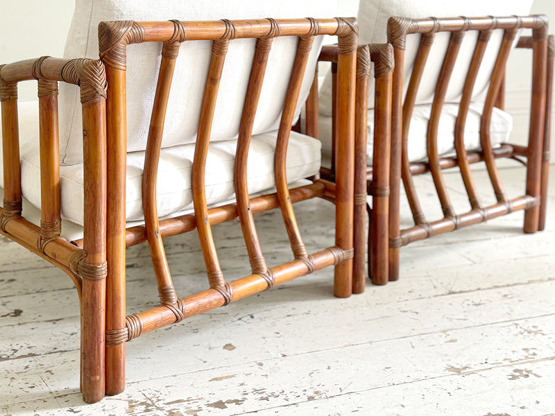 A Pair of 1960's French Bamboo Armchairs