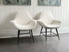 A Pair of 1950's Italian Armchairs with Faux Fur Upholstery