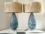 A Pair of Blue Murano Glass Table Lights