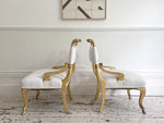 A Pair of Petite Regency Gilt Wood Armchairs