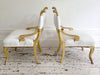 A Pair of Petite Regency Gilt Wood Armchairs
