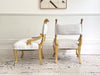 A Pair of Petite Regency Gilt Wood Armchairs