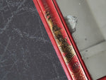 A Small Pair of 1950's Red Chinoiserie Mirrors