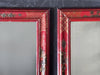A Small Pair of 1950's Red Chinoiserie Mirrors