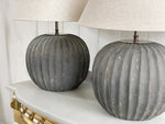 A Pair of Blackened Terracotta Table Lamps
