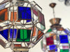 A Pair of Vintage Spanish Coloured Glass Lanterns