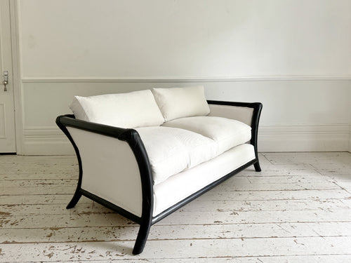 Matching Napoleon III Ebonised Sabre Legged Sofas - Two Seater