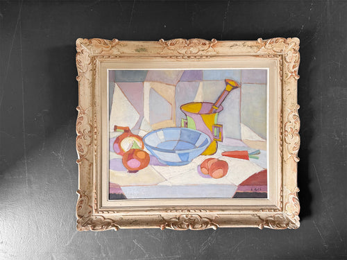 A Large Oil on Board Abstract Still Life by Alfréd Réth in Montparnasse Frame
