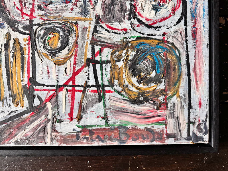 A 1960's Abstract Oil on Canvas by Patrick Bouchon