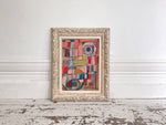 A 1950's French Abstract Oil on Board by Patrick Boudon in Antique Montparnasse Frame
