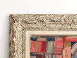 A 1950's French Abstract Oil on Board by Patrick Boudon in Antique Montparnasse Frame
