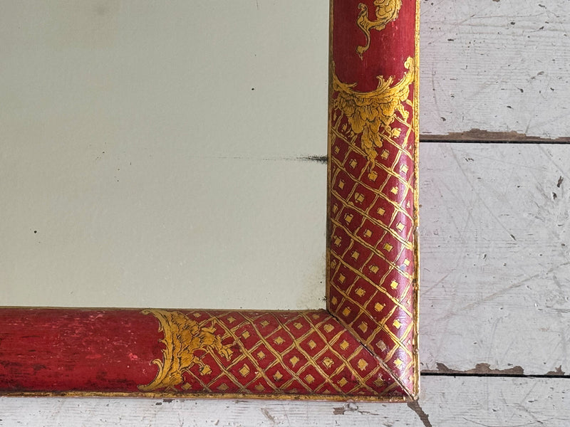 A 1920's Pierre Lottier Scarlet Chinoiserie Mirror