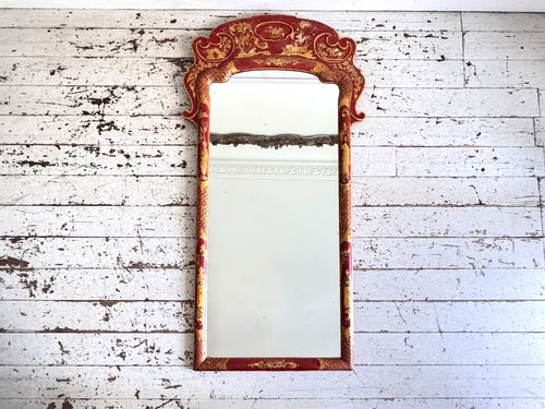 A 1920's Pierre Lottier Scarlet Chinoiserie Mirror