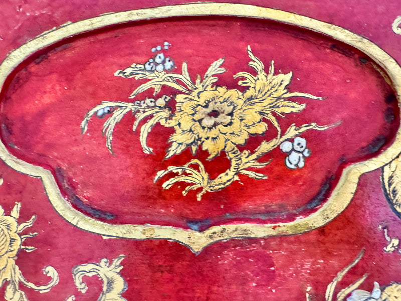 A 1920's Pierre Lottier Scarlet Chinoiserie Mirror