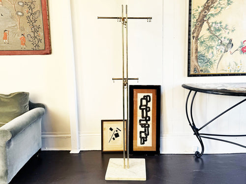 A 1960's Renato Zevi Brass Plated & Marble Coat Stand