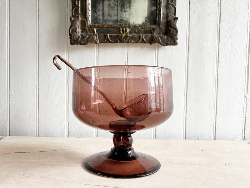 A Large Set of 1960's Biot Dark Pink Glasses & Bowl