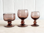 A Large Set of 1960's Biot Dark Pink Glasses & Bowl