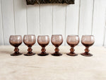 A Large Set of 1960's Biot Dark Pink Glasses & Bowl