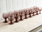 A Large Set of 1960's Biot Dark Pink Glasses & Bowl