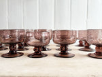 A Large Set of 1960's Biot Dark Pink Glasses & Bowl