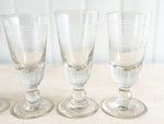 A Set of 6 Heavy French Etched 'Café' Glasses