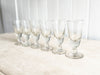 A Set of 6 Heavy French Etched 'Café' Glasses