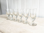 A Set of 6 Heavy French Etched 'Café' Glasses