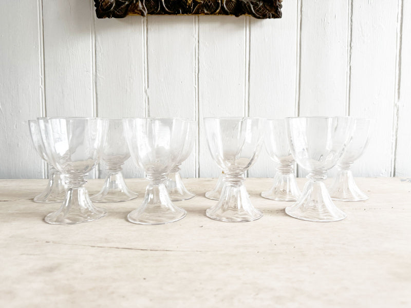 A Set of Antique French Baccarat Crystal Wine Glasses