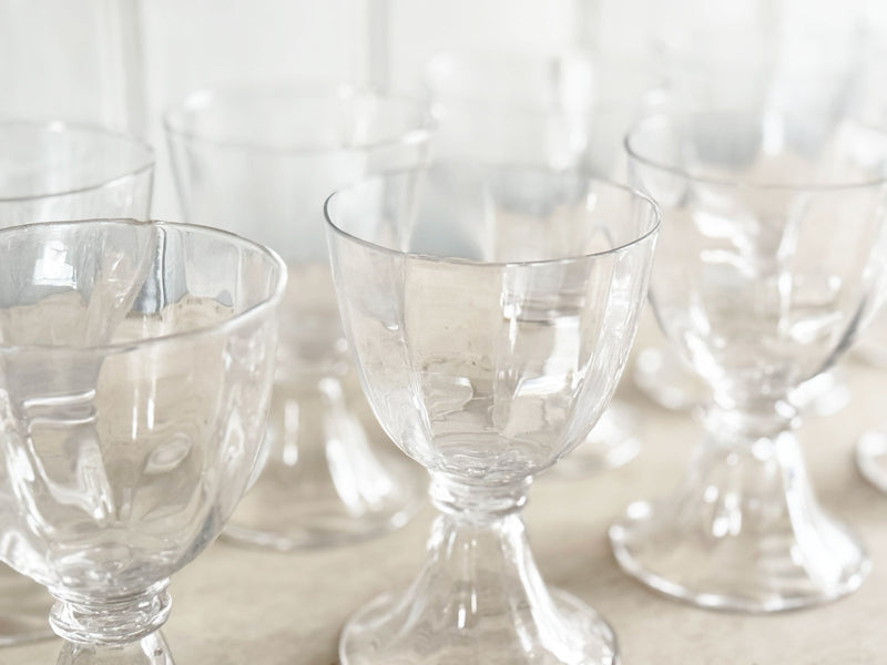 A Set of Antique French Baccarat Crystal Wine Glasses