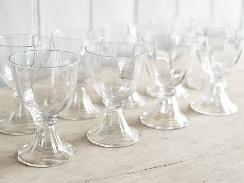 A Set of Antique French Baccarat Crystal Wine Glasses