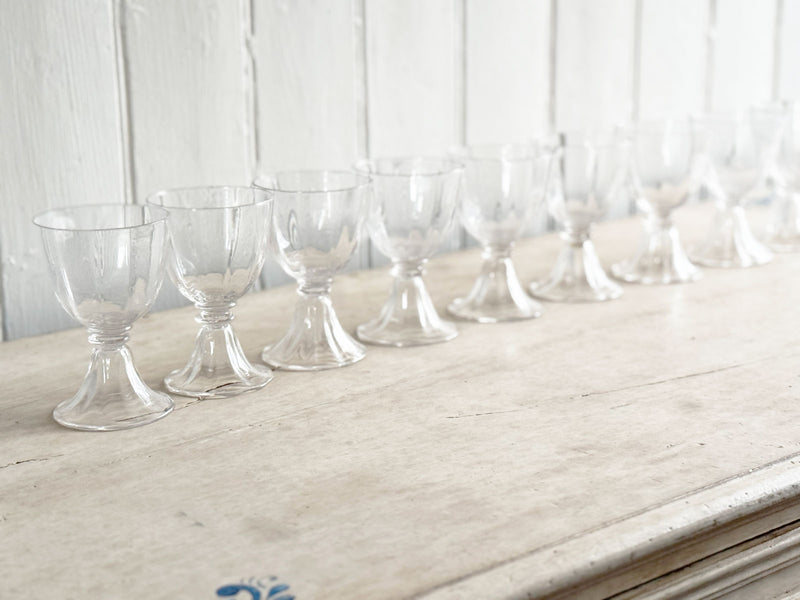 A Set of Antique French Baccarat Crystal Wine Glasses