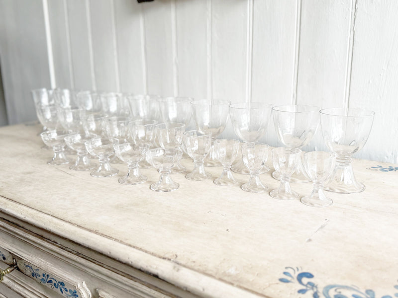 A Set of Antique French Baccarat Crystal Wine Glasses