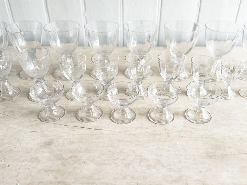 A Set of Antique French Baccarat Crystal Wine Glasses