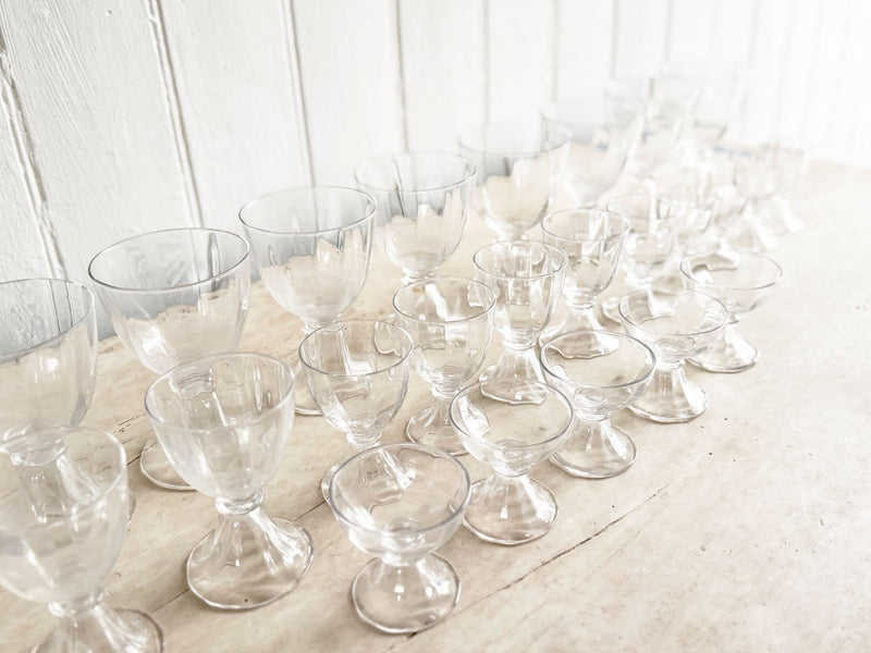 A Set of Antique French Baccarat Crystal Wine Glasses