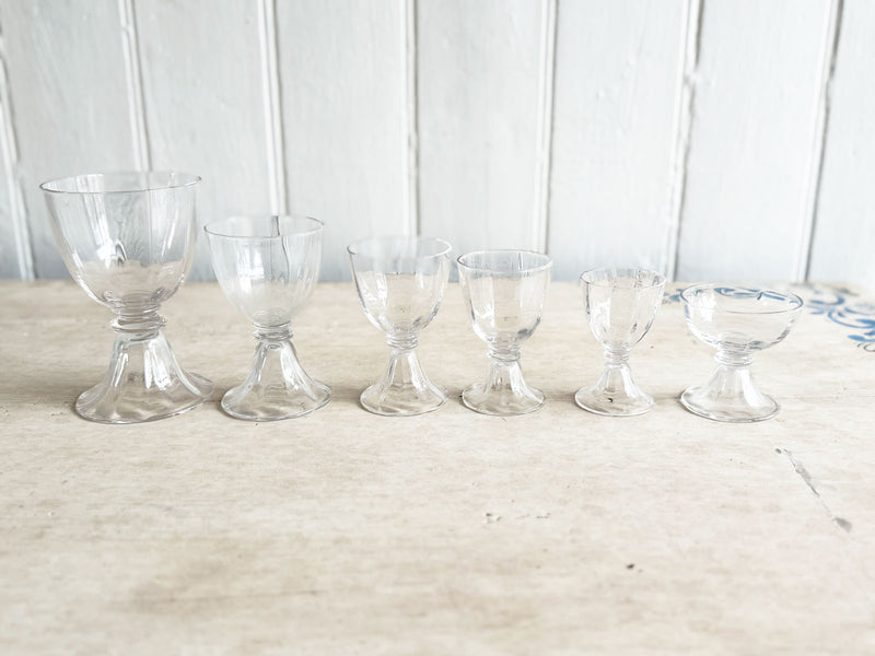 A Set of Antique French Baccarat Crystal Wine Glasses