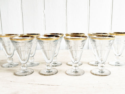 A Set of 10 Vintage French Sorbet Glasses