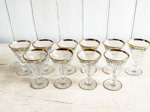 A Set of 10 Vintage French Sorbet Glasses