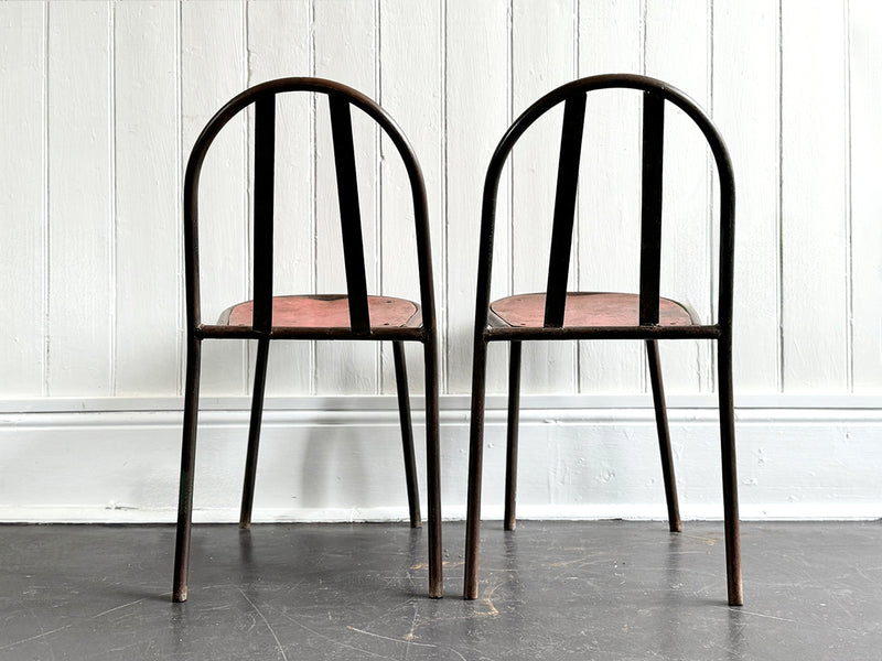 A Rare Set of 8 Original Art Deco Metal Dining Chairs by Robert Mallet-Stevens