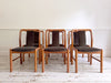 A Set of 6 1960's Danish Dining Chairs in Dark Brown Velvet by Boltinge