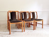 A Set of 6 1960's Danish Dining Chairs in Dark Brown Velvet by Boltinge