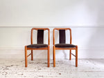 A Set of 6 1960's Danish Dining Chairs in Dark Brown Velvet by Boltinge