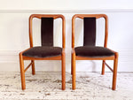 A Set of 6 1960's Danish Dining Chairs in Dark Brown Velvet by Boltinge