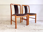 A Set of 6 1960's Danish Dining Chairs in Dark Brown Velvet by Boltinge