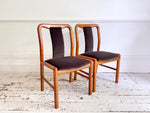 A Set of 6 1960's Danish Dining Chairs in Dark Brown Velvet by Boltinge