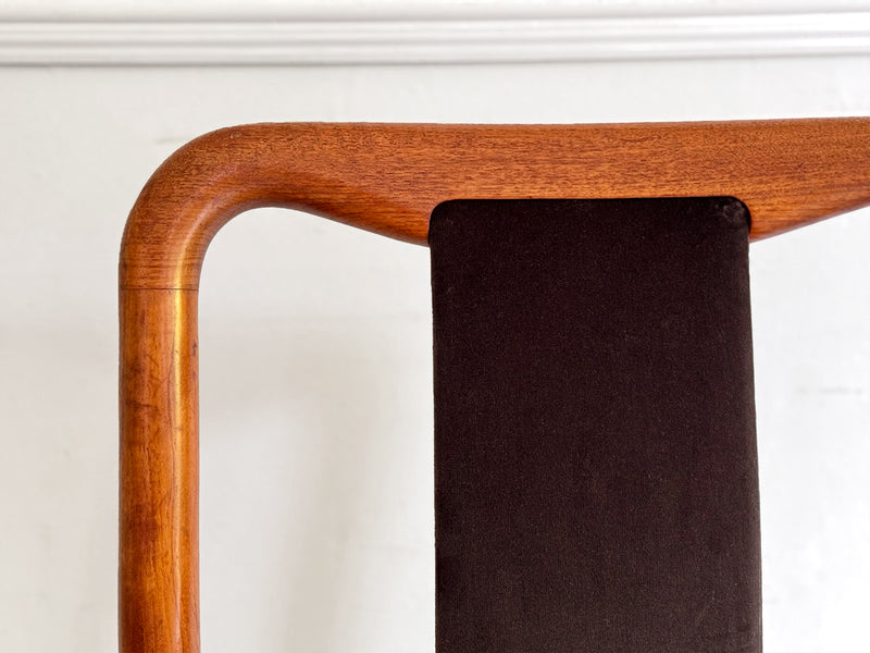 A Set of 6 1960's Danish Dining Chairs in Dark Brown Velvet by Boltinge