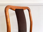 A Set of 6 1960's Danish Dining Chairs in Dark Brown Velvet by Boltinge