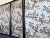 A Triptych of 18th C Chinoiserie Block Printed, Hand Painted Canvas Wall Coverings 